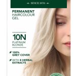 Herbatint kestoväri valkovihreässä pahvipakkauksessa sävyssä 10N eli platinanvaalea.