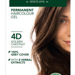 Herbatint kestoväri valkovihreässä pahvipakkauksessa sävyssä 4D eli kultakastanja.