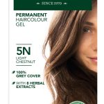 Herbatint kestoväri valkovihreässä pahvipakkauksessa sävyssä 5N eli vaalea kastanja.