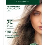 Herbatint kestoväri valkovihreässä pahvipakkauksessa sävyssä 7C eli keskivaalea tuhka.