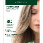 Herbatint kestoväri valkovihreässä pahvipakkauksessa sävyssä 8C eli vaalea tuhka.