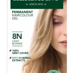 Herbatint kestoväri valkovihreässä pahvipakkauksessa sävyssä 8N eli luonnonvaalea.