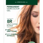 Herbatint kestoväri valkovihreässä pahvipakkauksessa sävyssä 8R eli vaalea kupari.